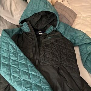 Nike Black and Teal Quilted Jacket